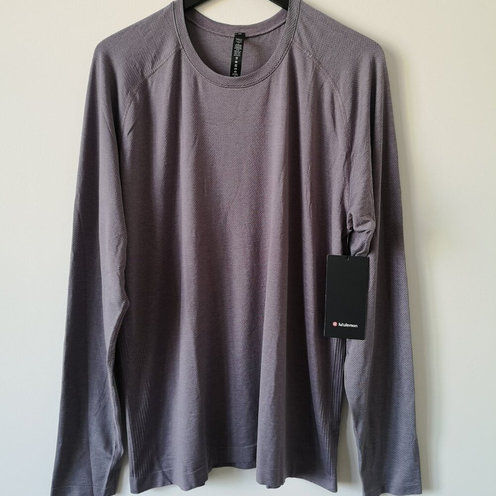 NWT LULULEMON RHIG/DKLV Purple Grey Metal Vent Tech LS Top Shirt 2.0 Men's XXL